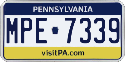 PA license plate MPE7339