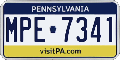 PA license plate MPE7341