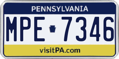 PA license plate MPE7346