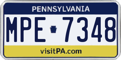 PA license plate MPE7348