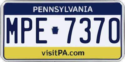 PA license plate MPE7370