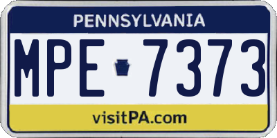 PA license plate MPE7373