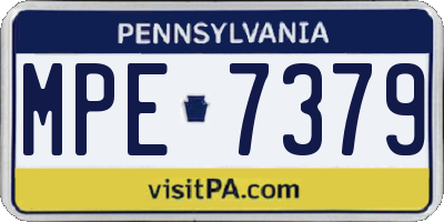 PA license plate MPE7379
