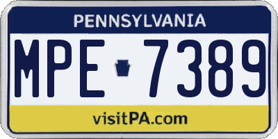 PA license plate MPE7389
