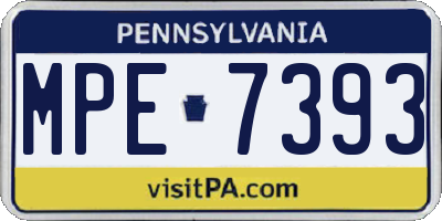 PA license plate MPE7393