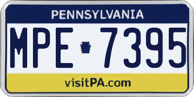 PA license plate MPE7395