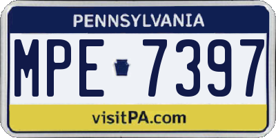 PA license plate MPE7397