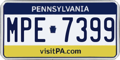 PA license plate MPE7399