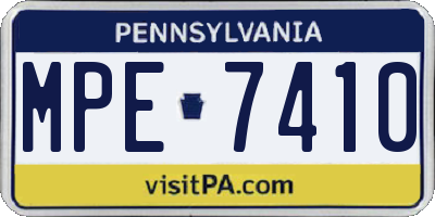 PA license plate MPE7410
