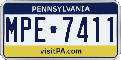 PA license plate MPE7411