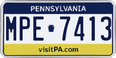 PA license plate MPE7413