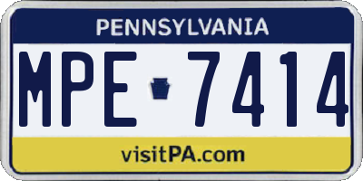 PA license plate MPE7414