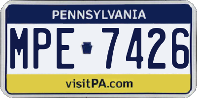 PA license plate MPE7426
