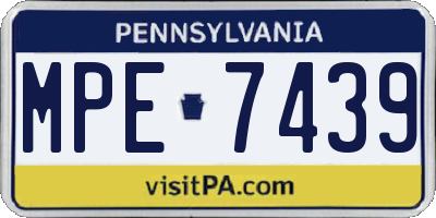 PA license plate MPE7439