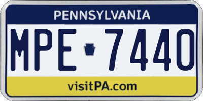 PA license plate MPE7440