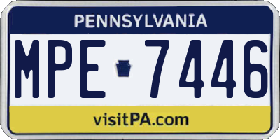 PA license plate MPE7446