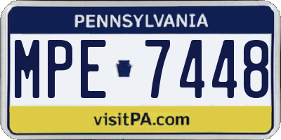 PA license plate MPE7448