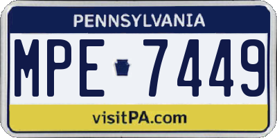 PA license plate MPE7449