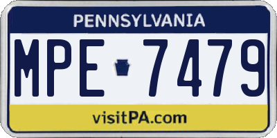 PA license plate MPE7479
