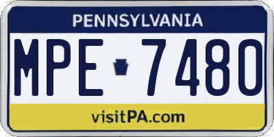 PA license plate MPE7480