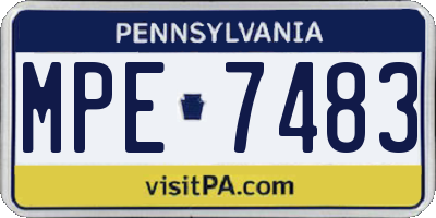 PA license plate MPE7483