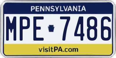 PA license plate MPE7486