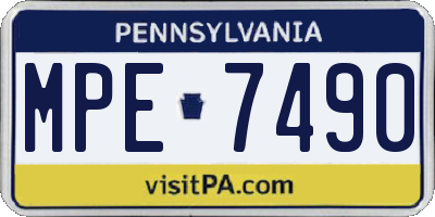 PA license plate MPE7490