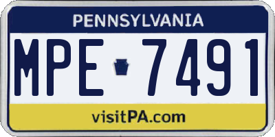 PA license plate MPE7491