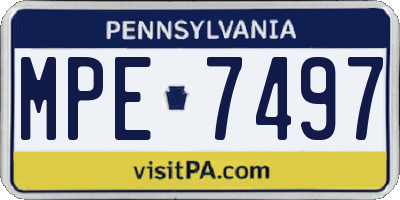 PA license plate MPE7497