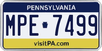 PA license plate MPE7499