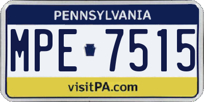 PA license plate MPE7515
