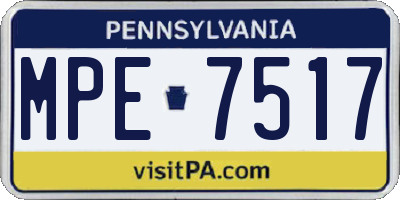 PA license plate MPE7517