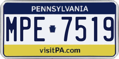 PA license plate MPE7519