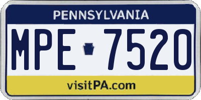 PA license plate MPE7520