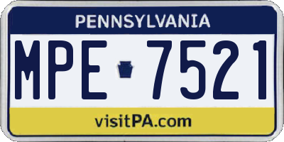 PA license plate MPE7521