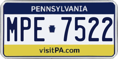 PA license plate MPE7522