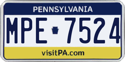 PA license plate MPE7524