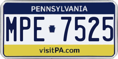 PA license plate MPE7525