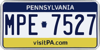 PA license plate MPE7527