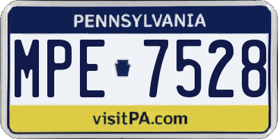 PA license plate MPE7528