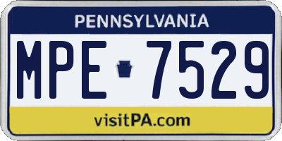 PA license plate MPE7529