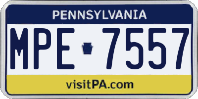 PA license plate MPE7557