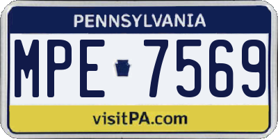 PA license plate MPE7569