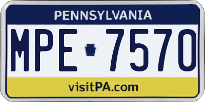 PA license plate MPE7570