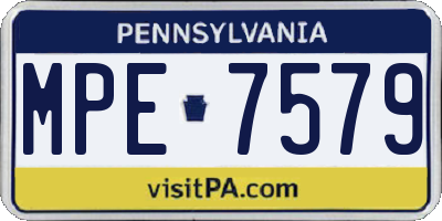 PA license plate MPE7579