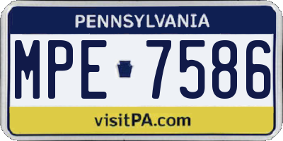 PA license plate MPE7586