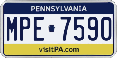 PA license plate MPE7590