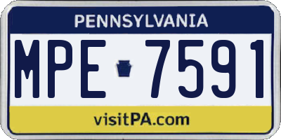 PA license plate MPE7591