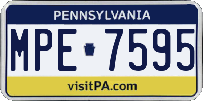 PA license plate MPE7595