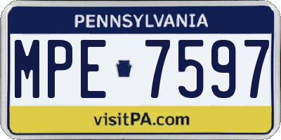 PA license plate MPE7597
